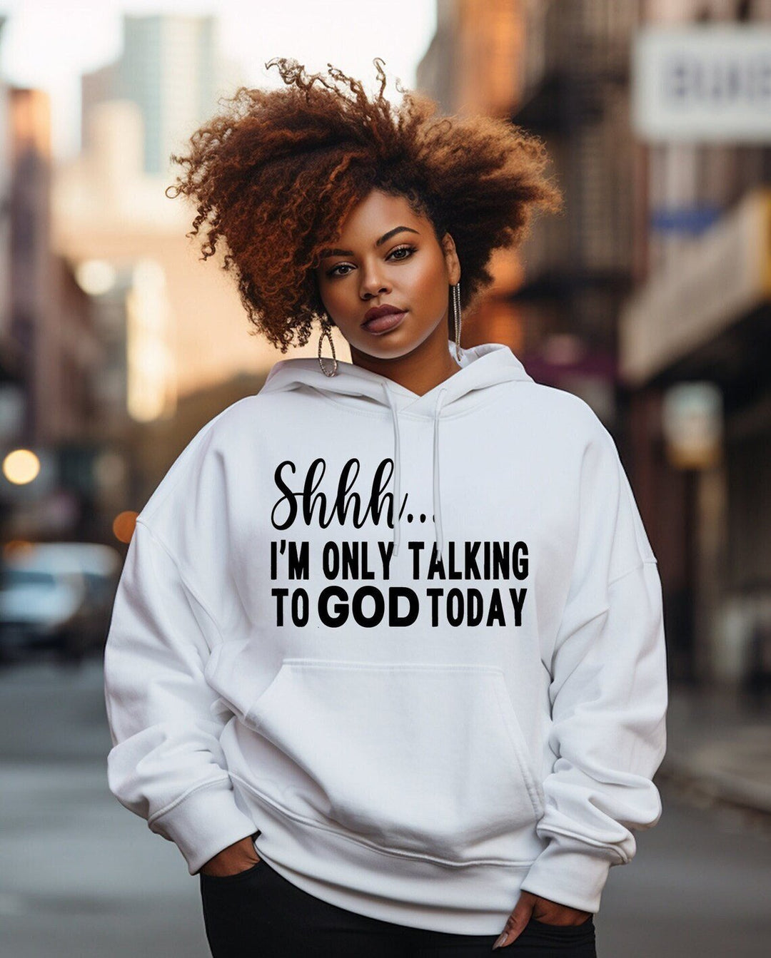 Shhh I'm Only Talking to God Today Long-sleeved Hoodie