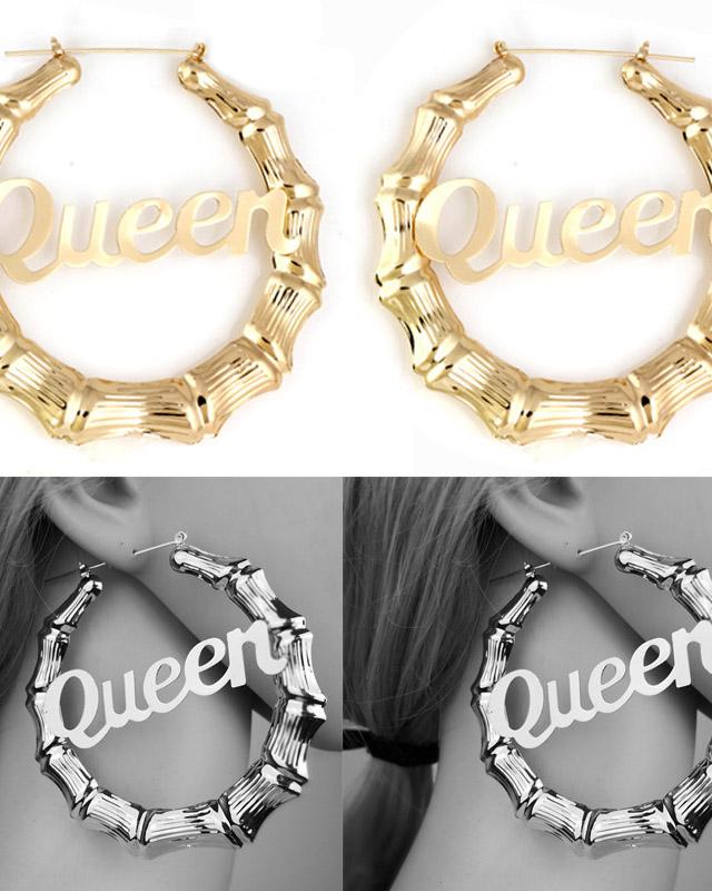 Queen Round Bamboo Earrings