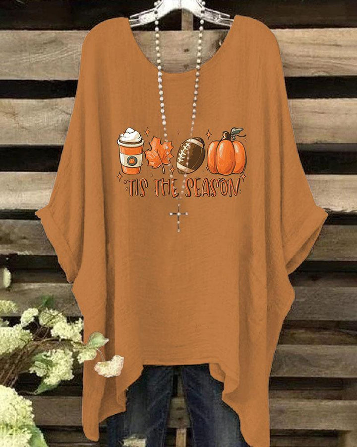 Women's Thanksgiving Tis The Season Print Shirt