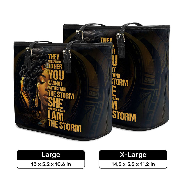 I Am The Storm - Personalized Leather Totebag