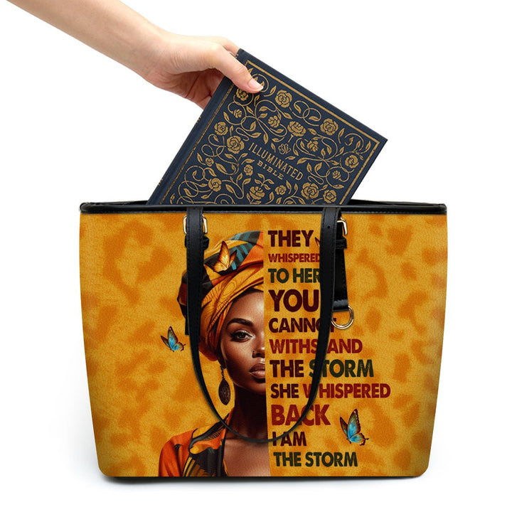 I Am The Storm-Personalized Leather Totebag