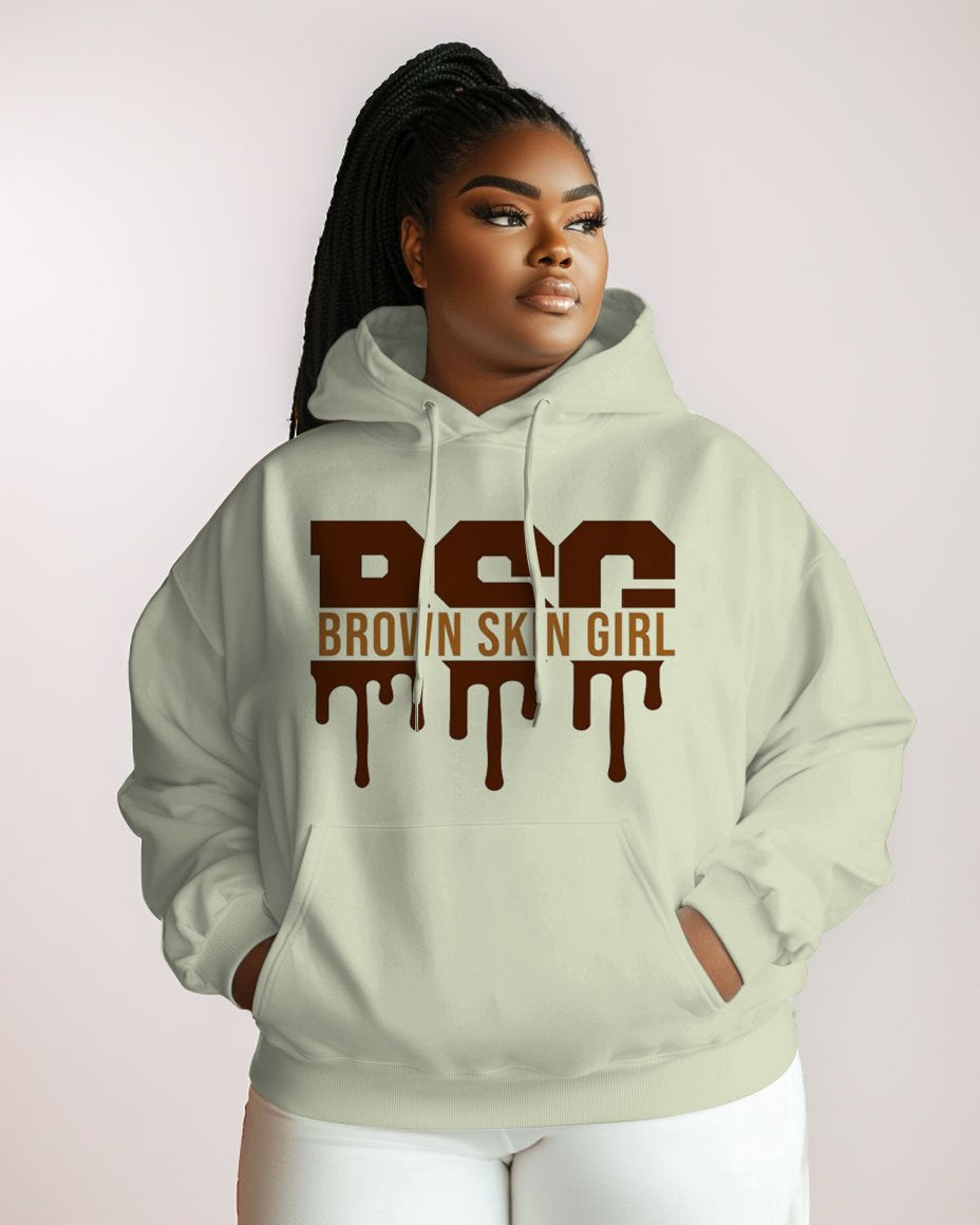 Cotton-Brown Skin Girl Print Fashion Daily Long Sleeve Hoodie