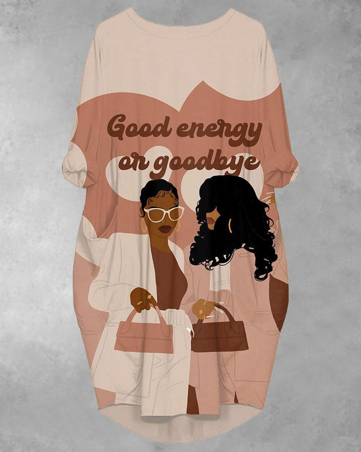 Good Energy On Goodbye Pockets Midi Dress