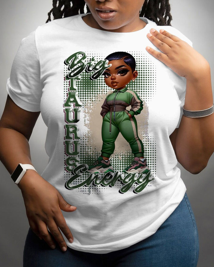 Big Zodiac Energy Black Girl Short Sleeve Tshirt