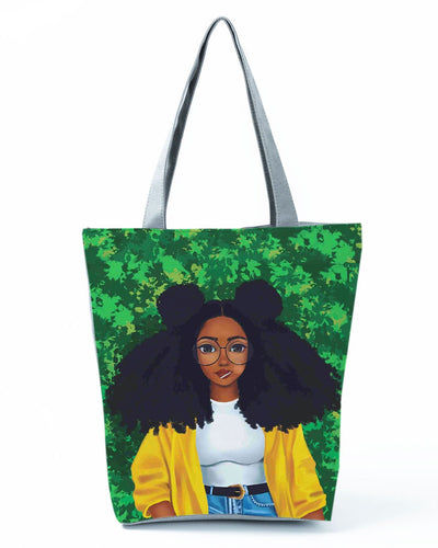 Lollipop Afro Girl Zip Shoulder Bag