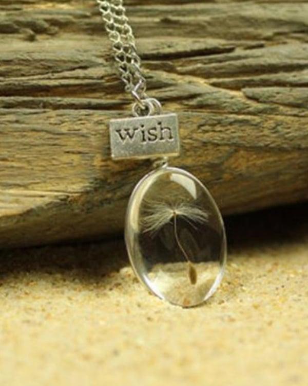 Wish Dandelion Time Gemstone Necklace