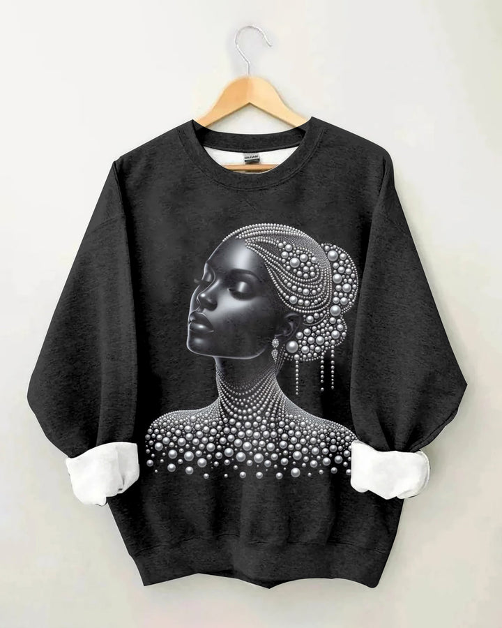 Black Pearl Girl Cotton Long Sleeve Sweatshirt