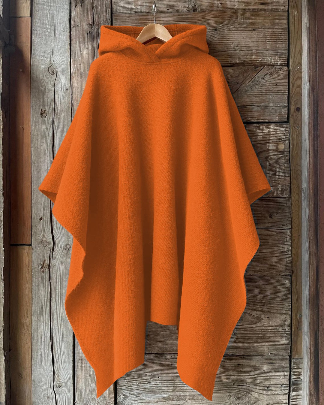 Casual Solid Color Hooded Warm Shawl Cape