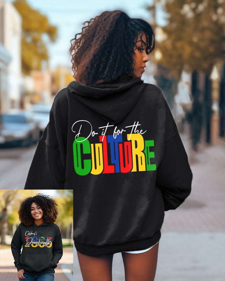 Celebrate Juneteenth Do it For the Culture Long Sleeve Hoodie