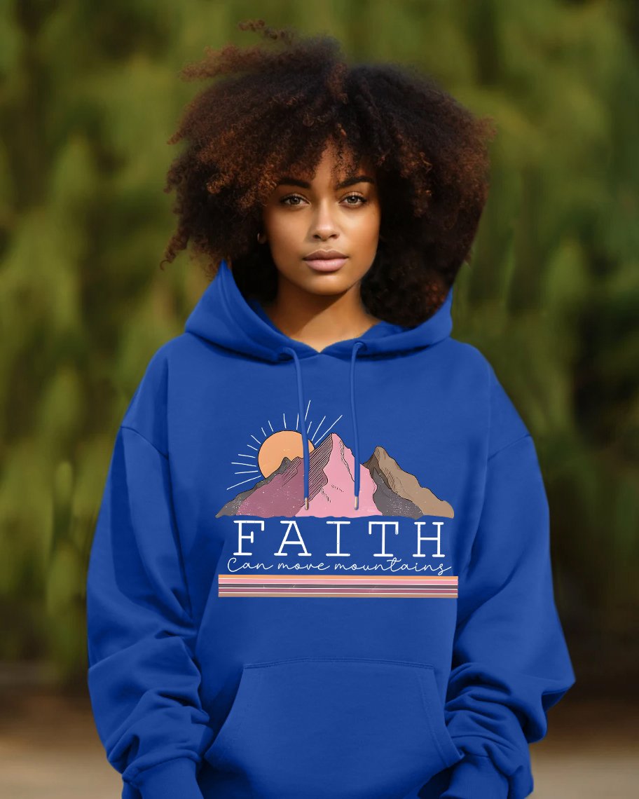 Faith Can Move Mountain Long Sleeve Hoodie