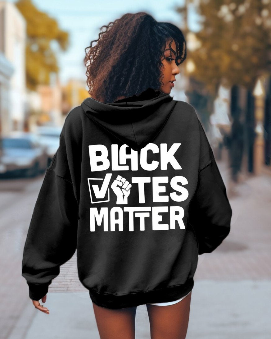 Black Votes Matter Women Long Sleeve Hoodie