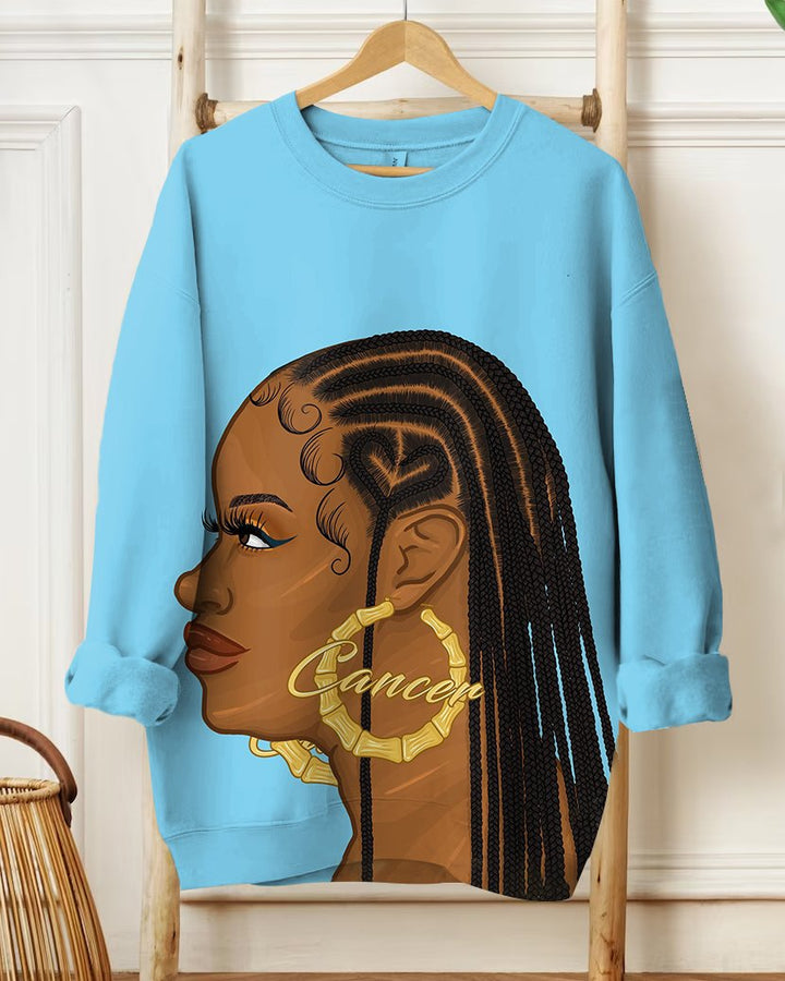 Cancer Earring Girl Unisex Long Sleeve Sweatshirt