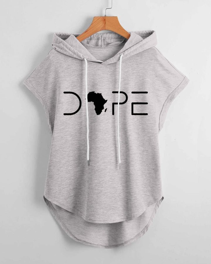 Dope Black Girl Hem Drawstring Hooded Tee