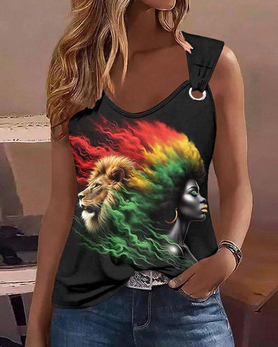 Reggae Lion Women Sleeveless Steel Rims Vest