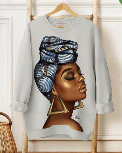 Beautiful African Woman Long Sleeve Sweatshirt