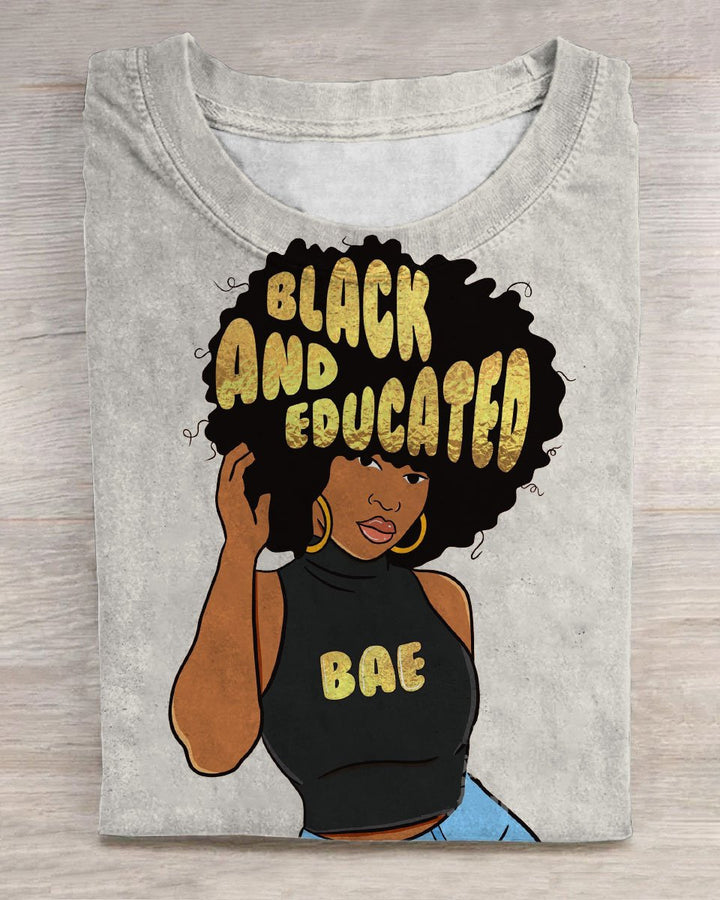 Black and Educated Short Sleeve Tshirt