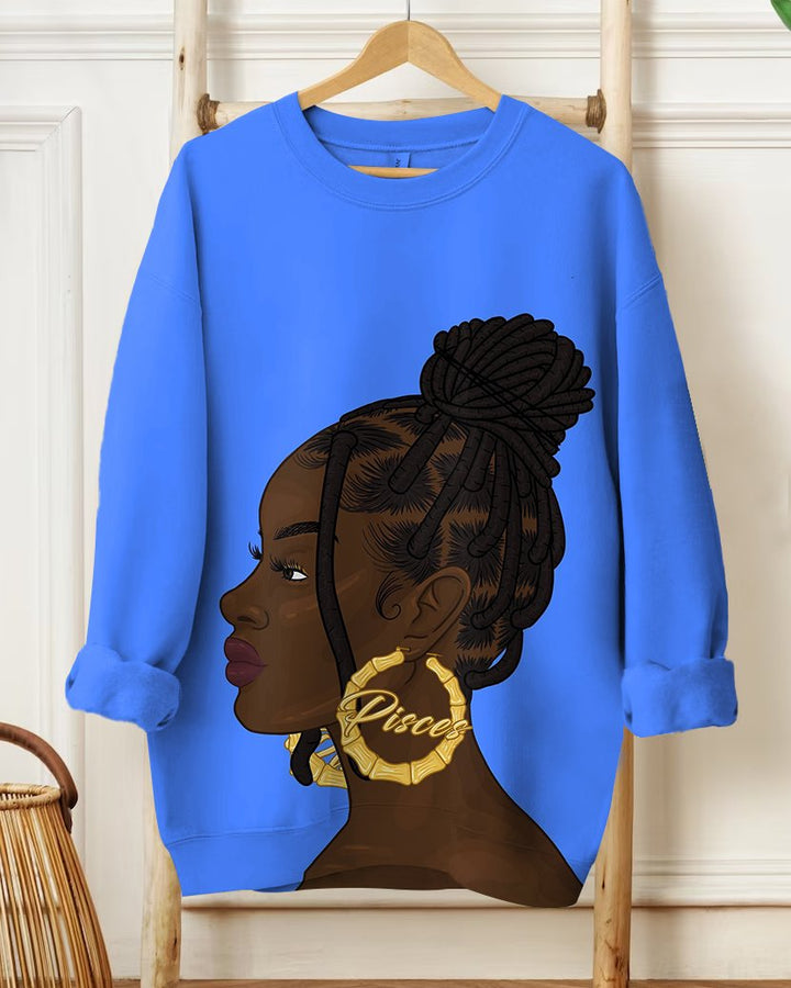 Pisces Earring Girl Unisex Long Sleeve Sweatshirt