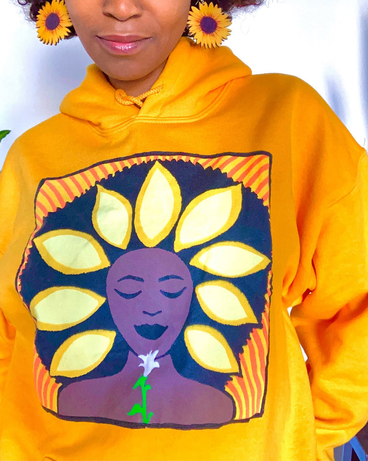 Black Girl Sunflower Unisex Hoodie