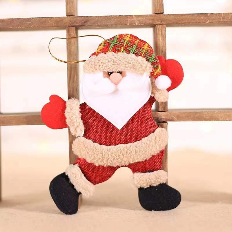 Christmas Decorations Fabric Small Doll Pendant Dancing Old Man Snowman Doll Small Pendant