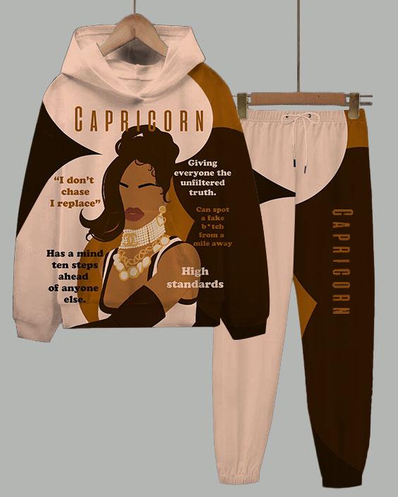 Capricorn Girly Season Long Sleeve Hoodie Two Pieces Set