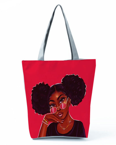 Sunglasses Afro Girl Zip Shoulder Bag