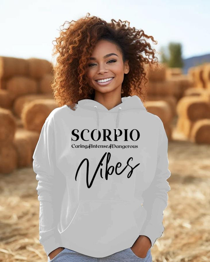 Scorpio Vibes Letter Long-sleeved Hoodie