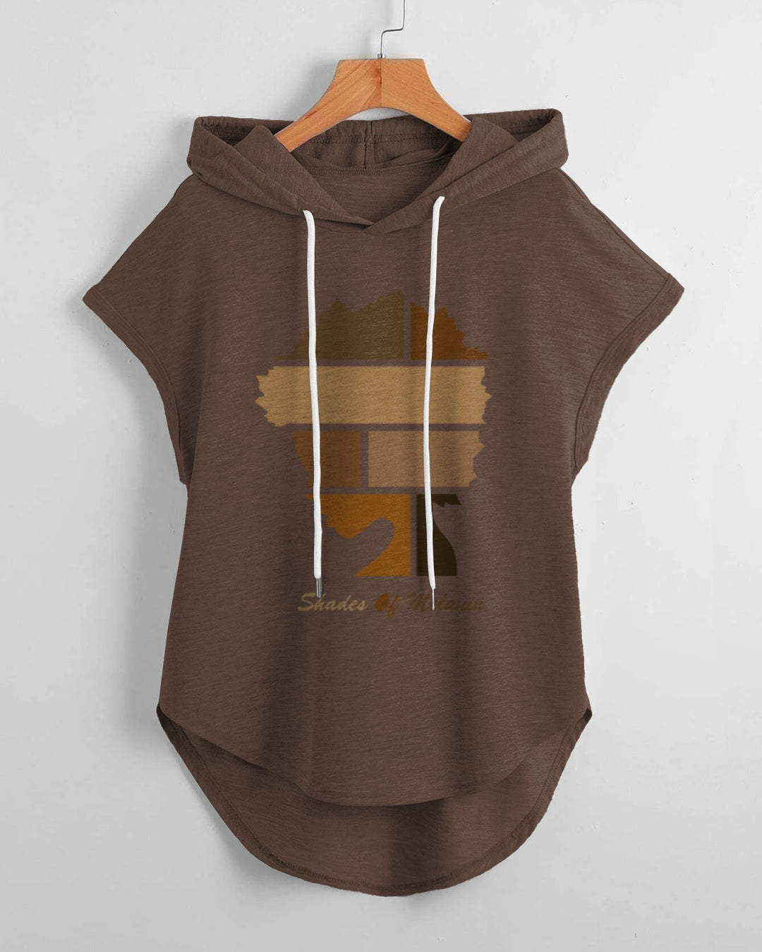 Shades Of Melanin Hem Drawstring Hooded Tee