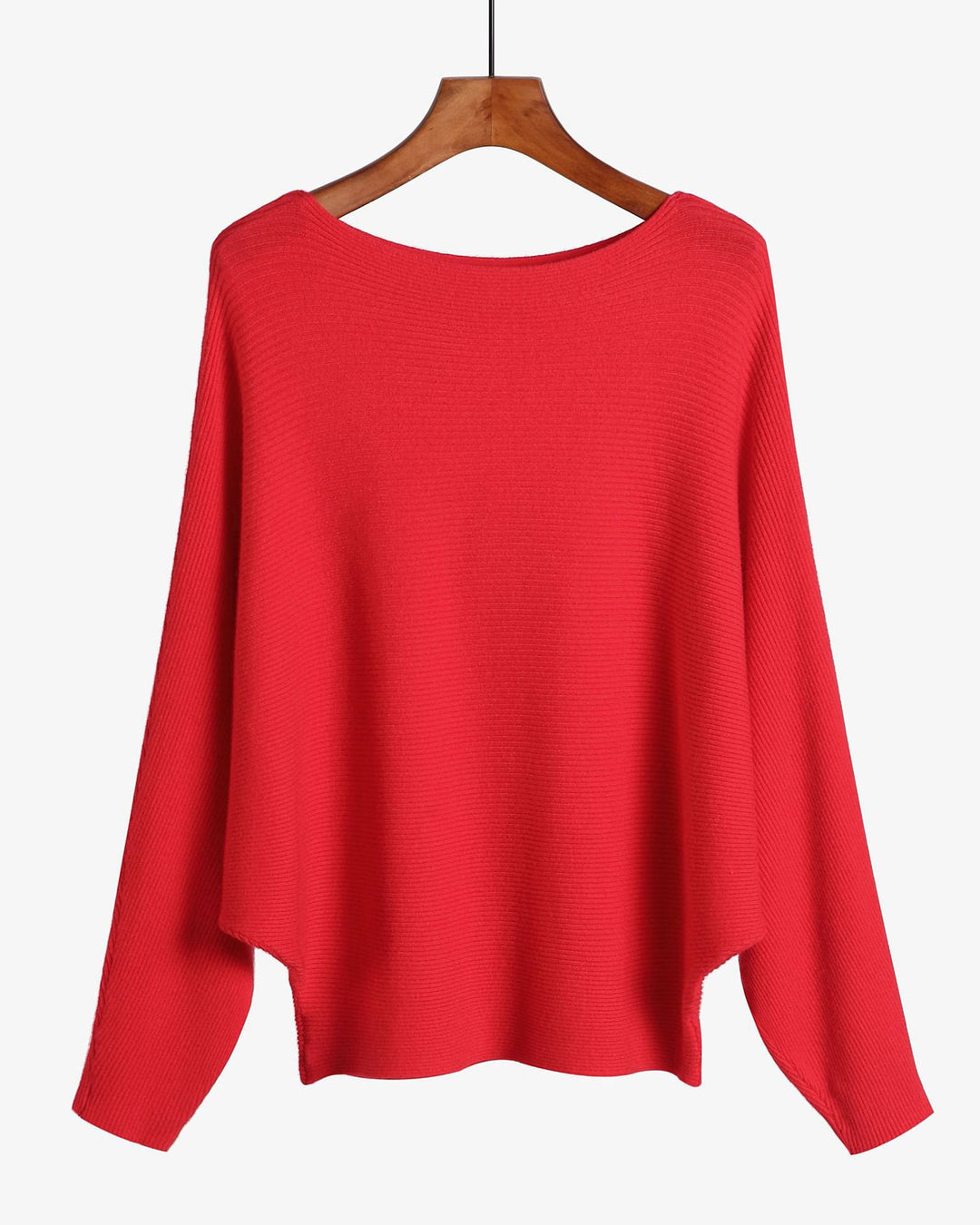 Women's Stylish Off-shoulder Top Threaded High Elastic Lazy Style Batwing Pullover Sweater