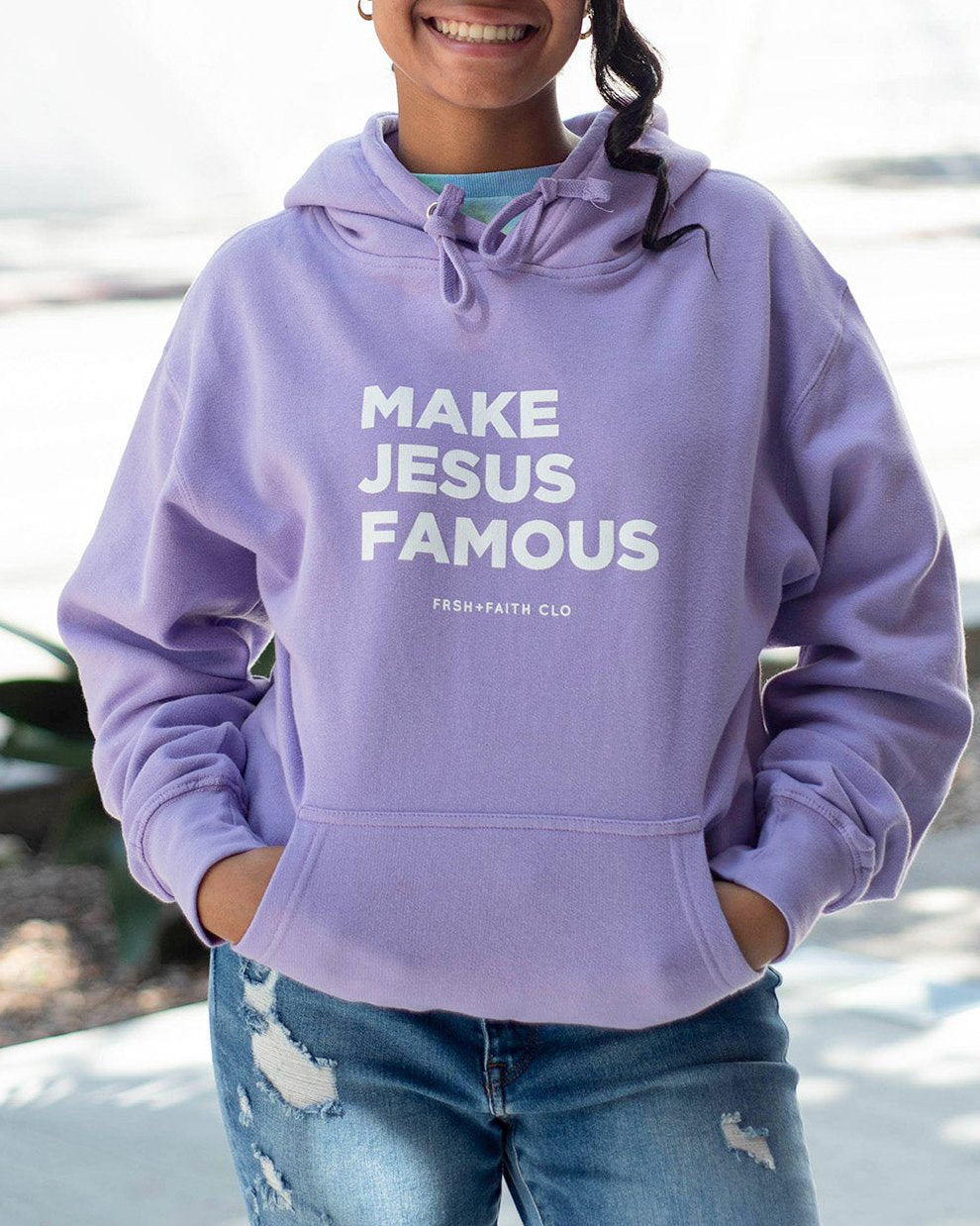 Make Jesus Famous Purple Long Sleeves Hoodie