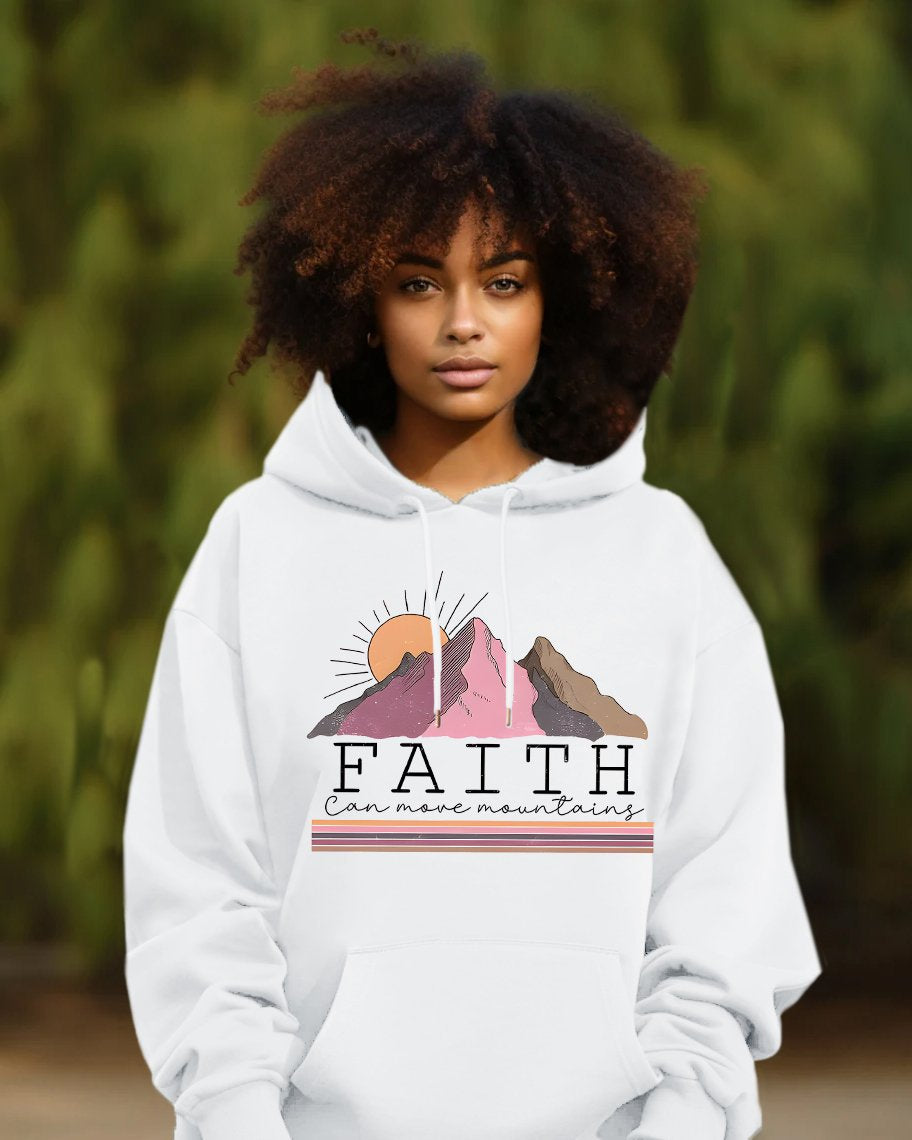 Faith Can Move Mountain Long Sleeve Hoodie