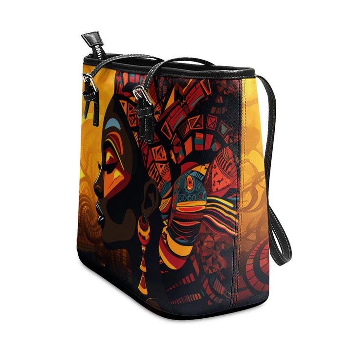 African Culture - Personalized Leather Totebag