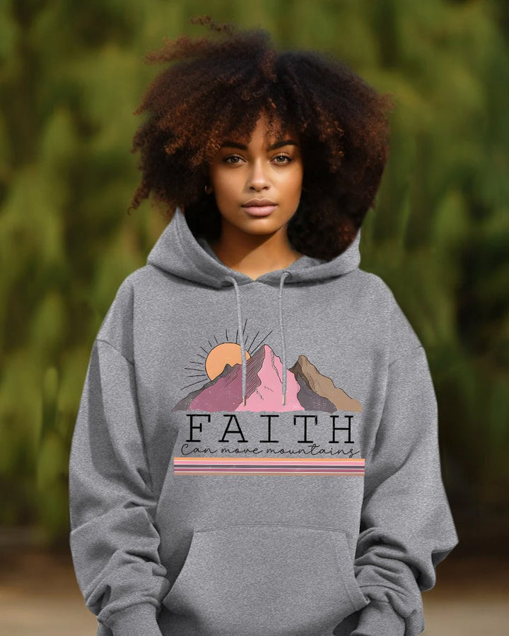 Faith Can Move Mountain Long Sleeve Hoodie