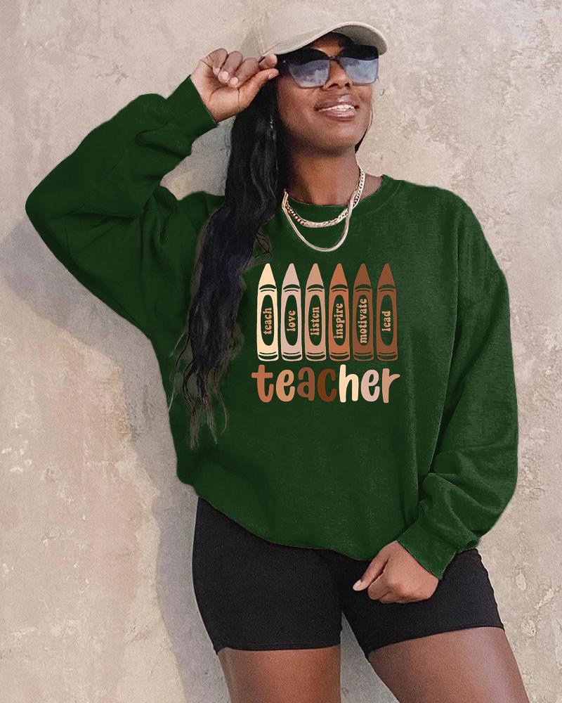 Melanin Crayon Long Sleeve Crewneck Sweatshirt