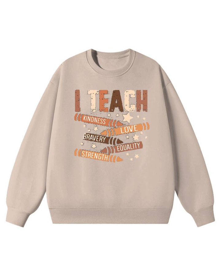 I Teach Melanin Long Sleeve Crewneck Sweatshirt