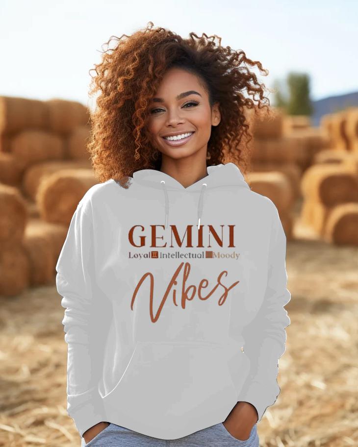 Gemini Vibes Letter Long-sleeved Hoodie