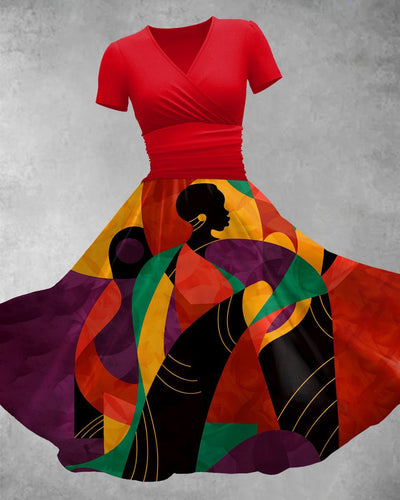 Black Woman Art Illustration Maxi Dress