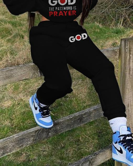 Connect with God Long Sleeve Hoodie Two Pieces Set