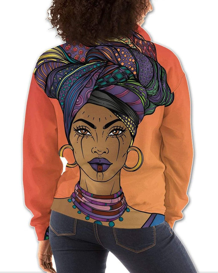 Beautiful Afro American Woman Melanin Hoodie