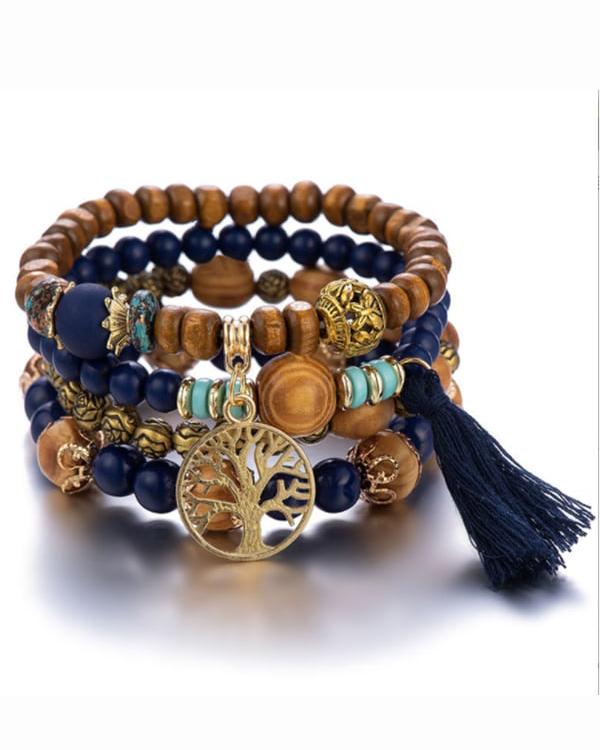 Women's Bohemian Multilayer Wood Bead Bracelet