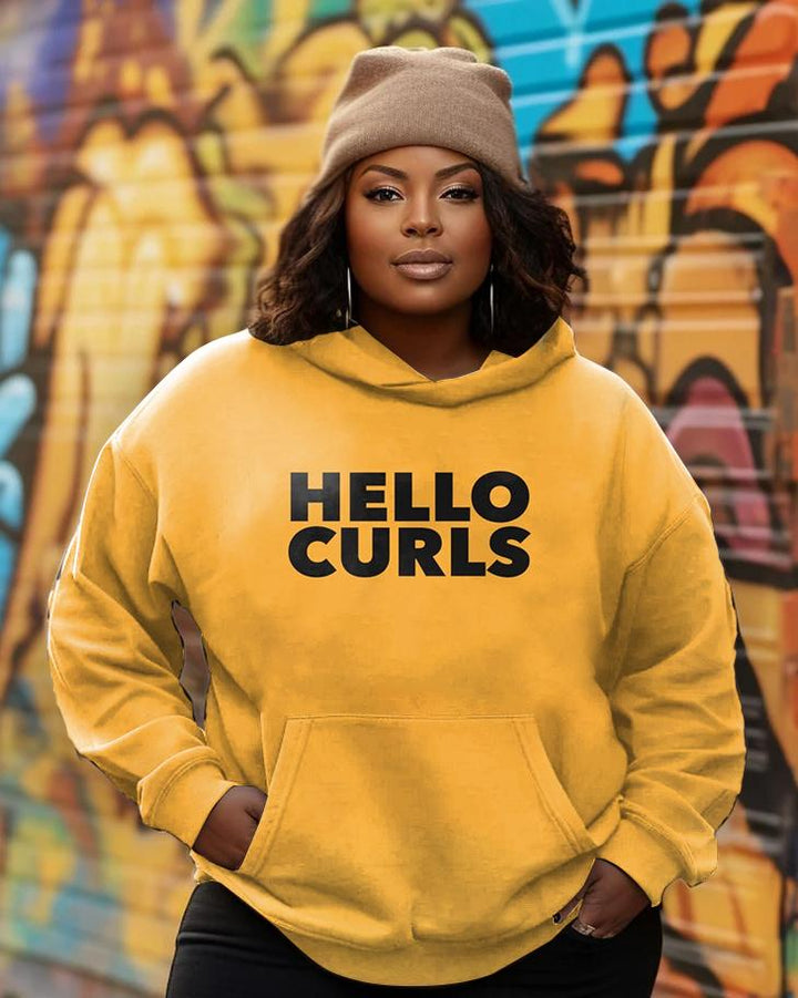 Hello Curls Long Sleeves Hoodie