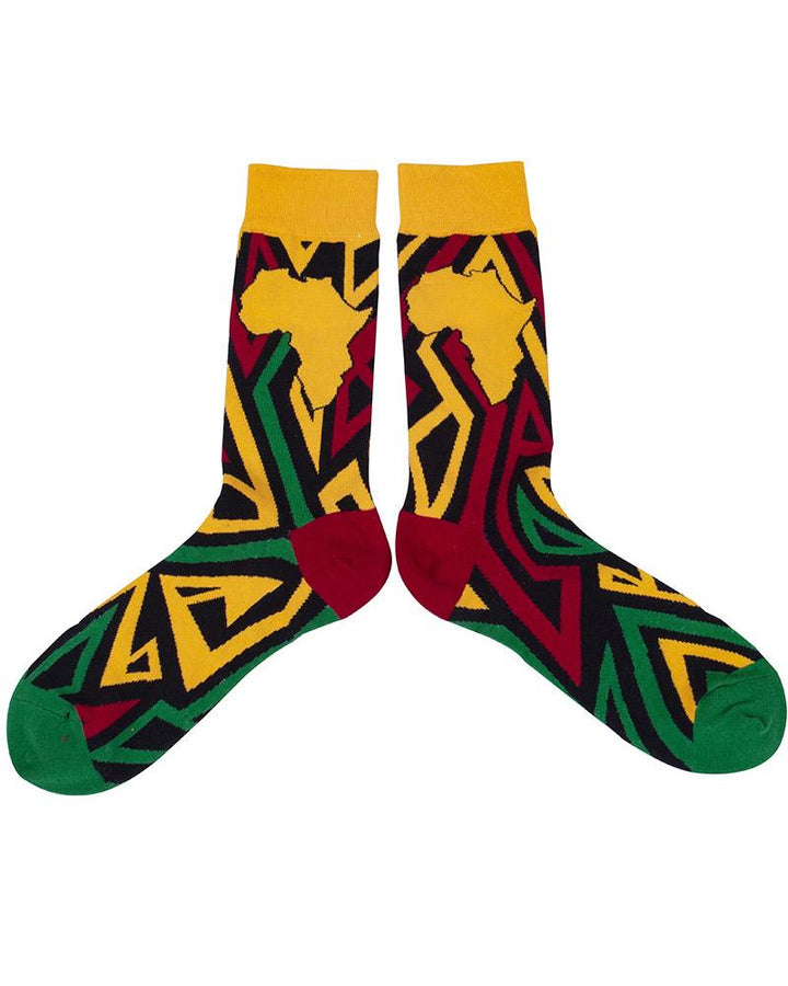 Africa Map Stripe Contrast Socks