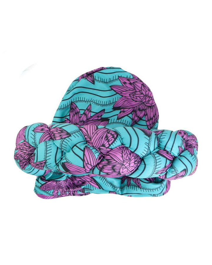 African Print Three-dimensional Sponge Braided Turban Hat