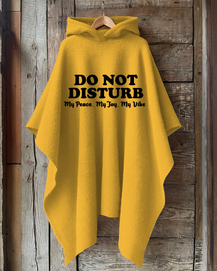 Do Not Disturb Hooded Warm Shawl Cape