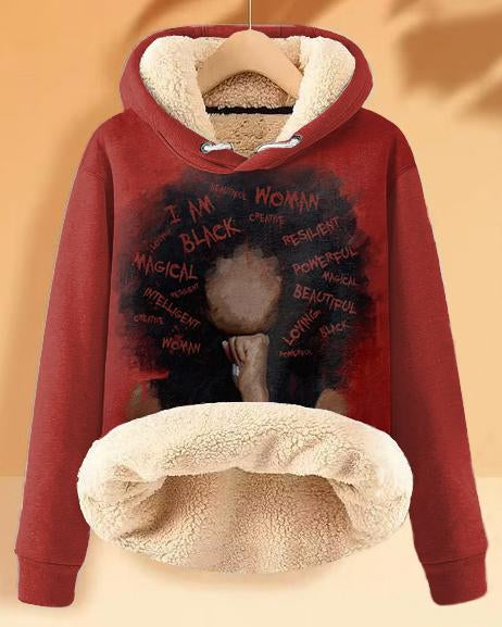 Plush and Warm Curly Hair Girl Long-sleeved Hoodie