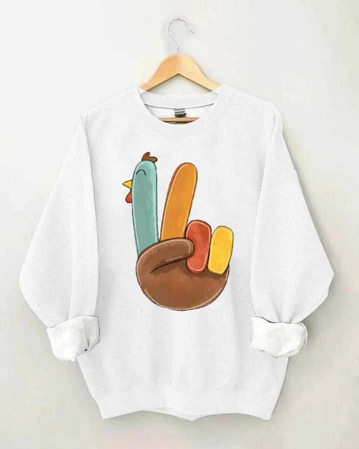 Women's Thanksgiving Print Round Neck Sweatshirts