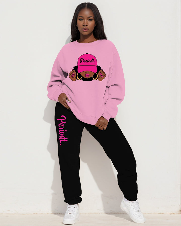 Black Girl  Portrait Sweatshirt Two Pieces Set