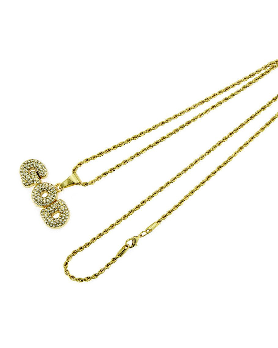 Gold Diamond God Necklace