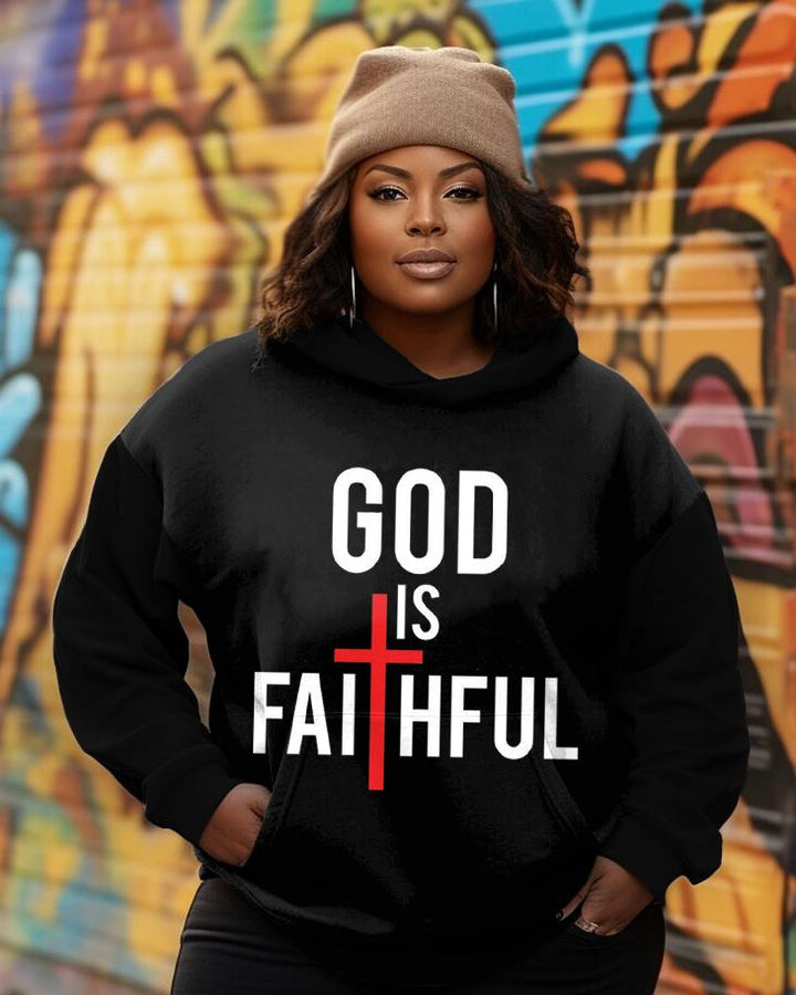 Fashion Daily God Is Faithful Letter Print Unisex Long-sleeved Hoodie