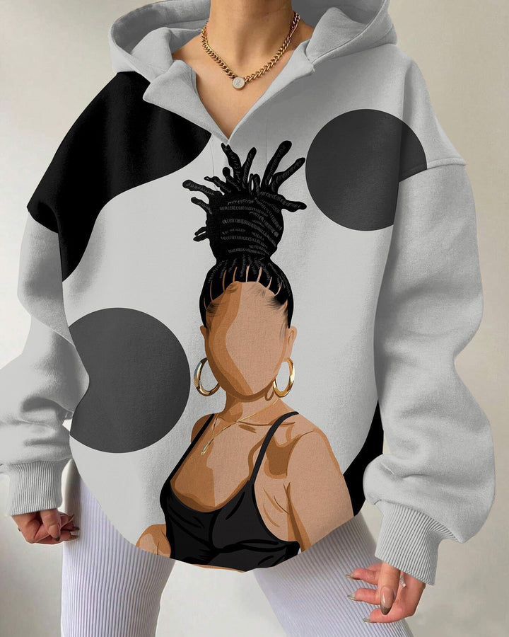 Its The Locs for Mer Drop Shoulder Long-sleeved Hoodie