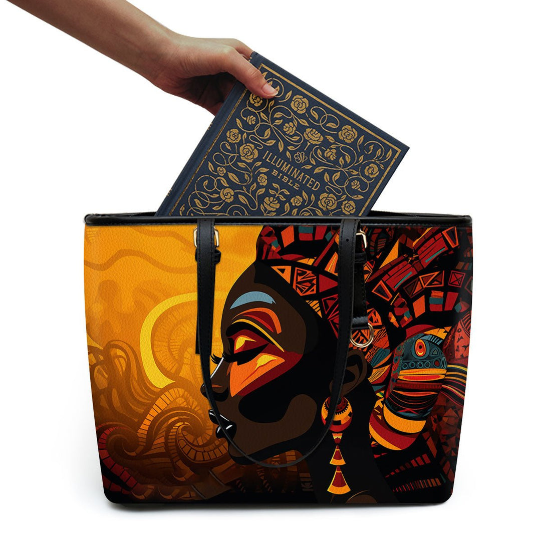 African Culture - Personalized Leather Totebag